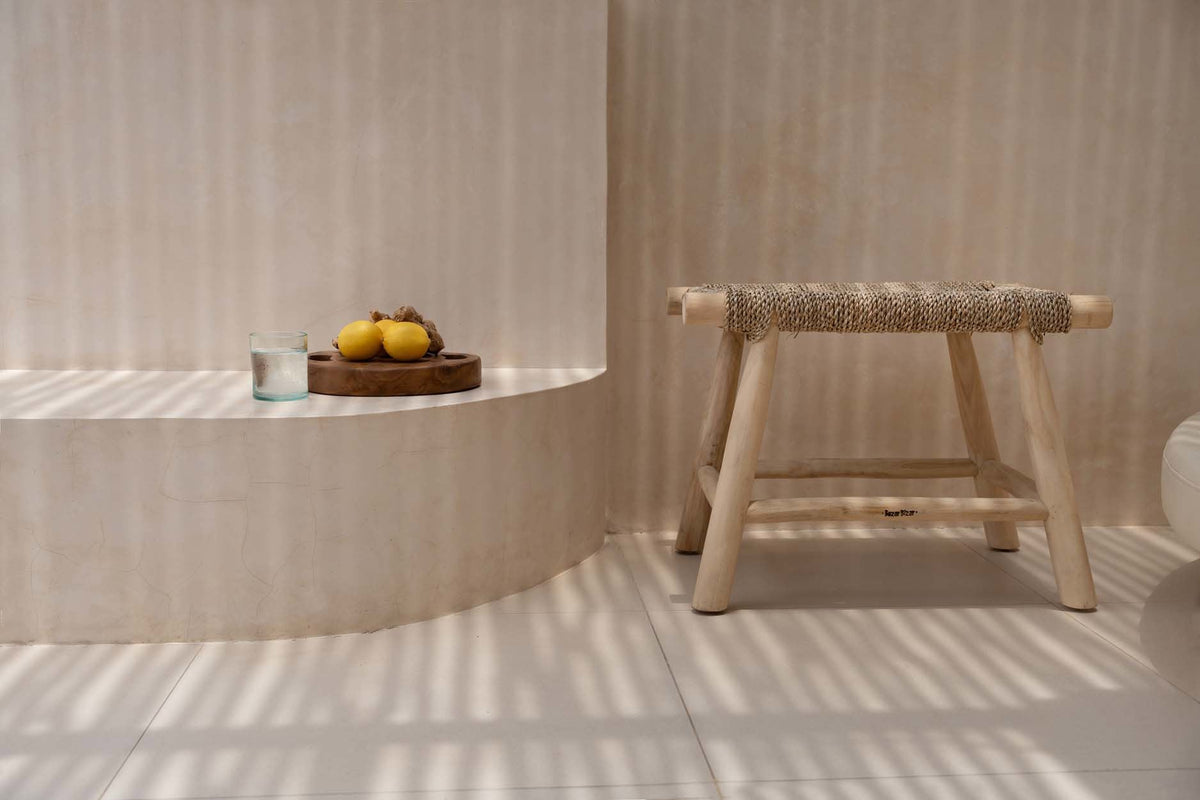 Le tabouret en jonc de mer Porto - Natural - M