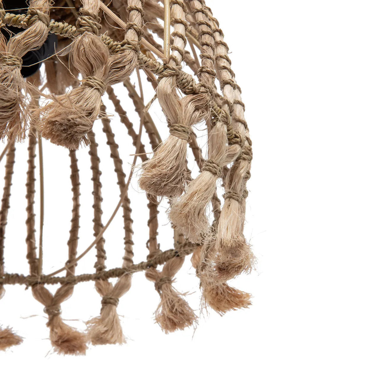 Die Abaca-Tassel-Pendelleuchte - Natural - S