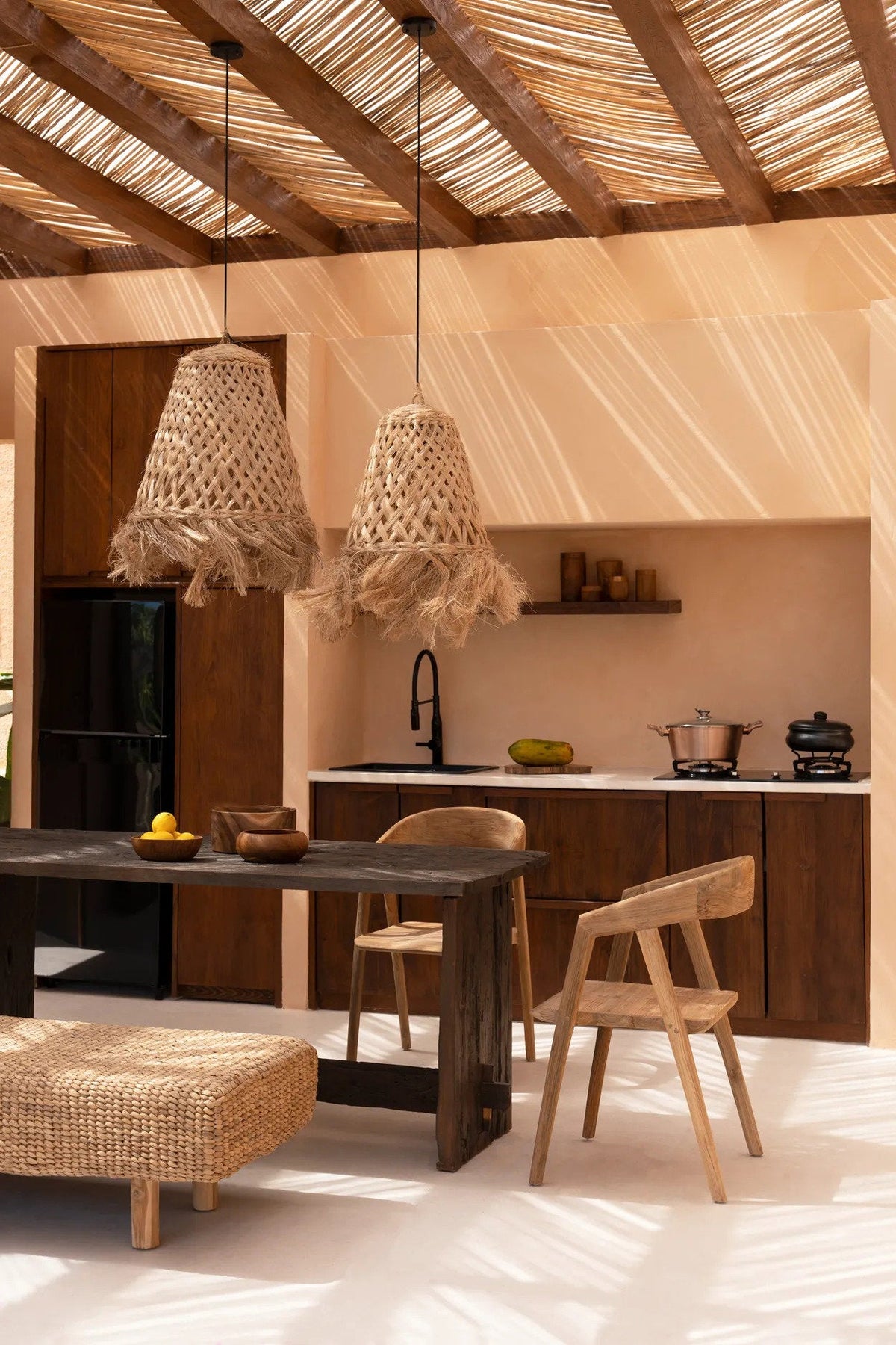 Die Pendelleuchte Abaca Jelly Fish - Natur - L