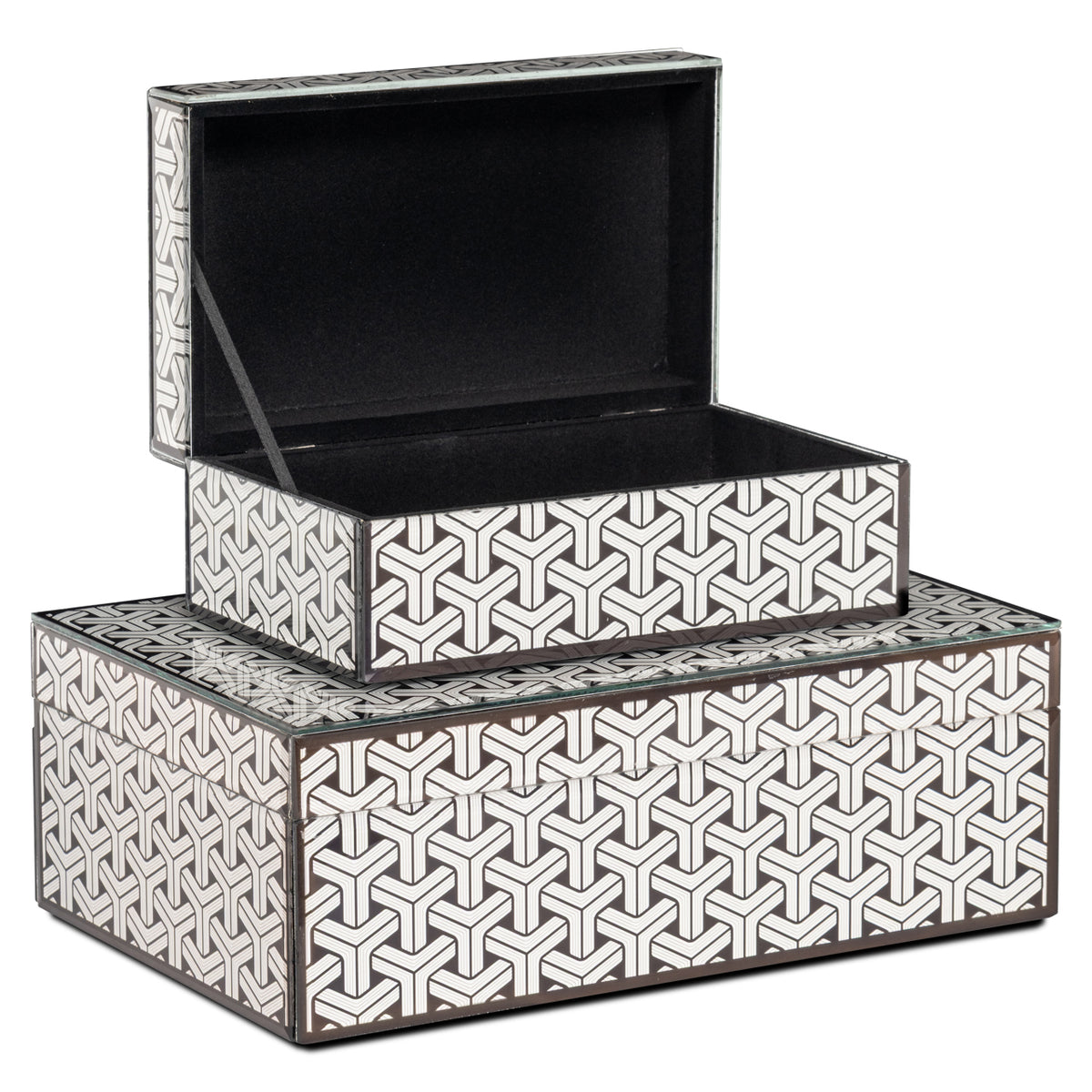 Boîte de rangement Feliz noire/blanche petite