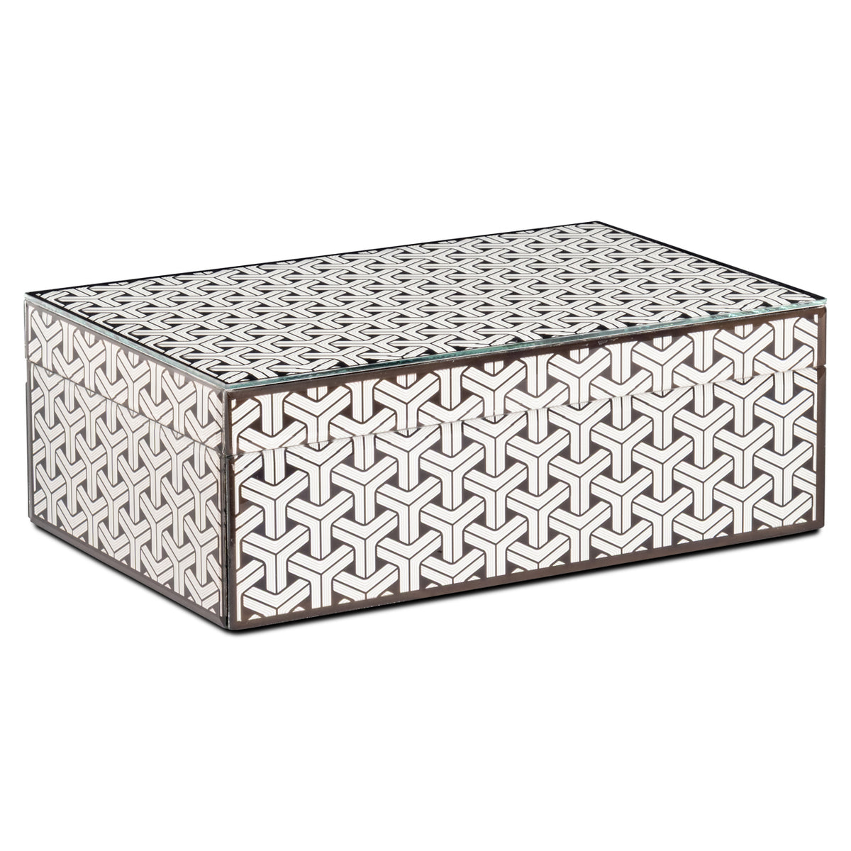 Boîte de rangement Feliz noire/blanche grande