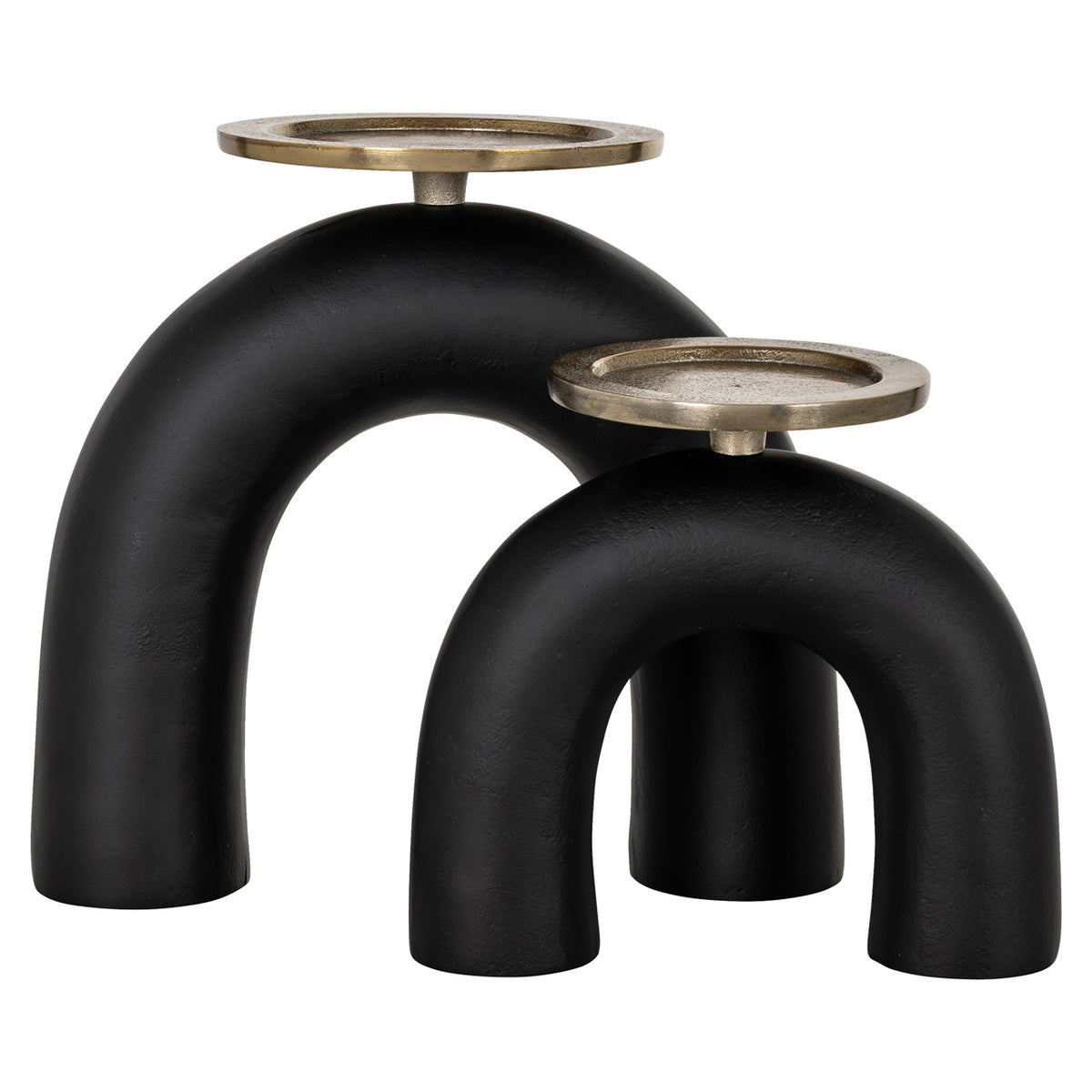 Bougeoir Livi noir/or grand