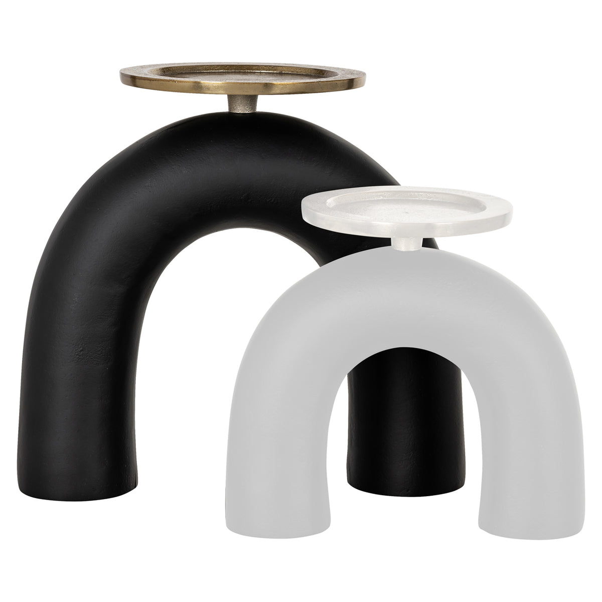 Bougeoir Livi noir/or grand