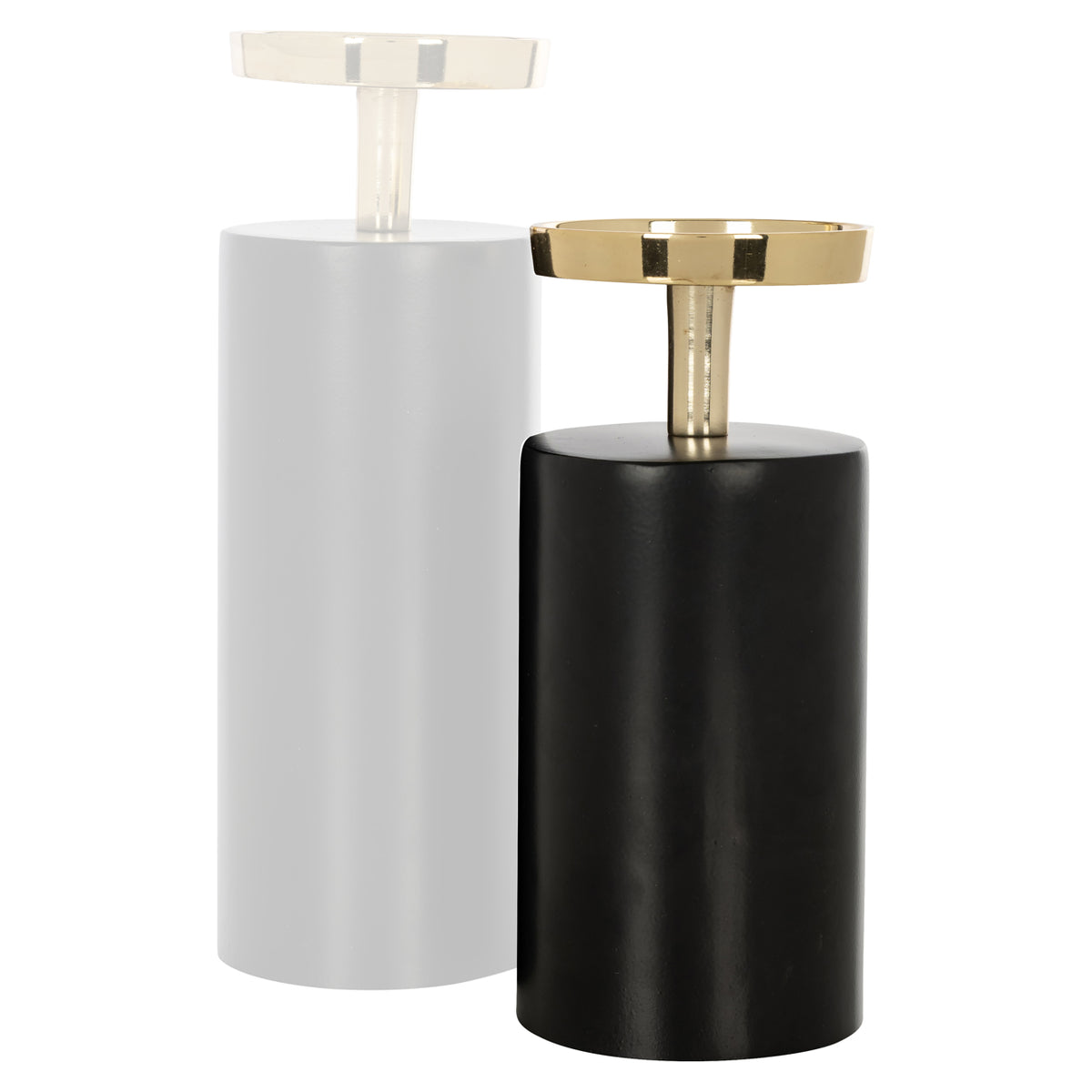 Candle holder Caya black/gold large
