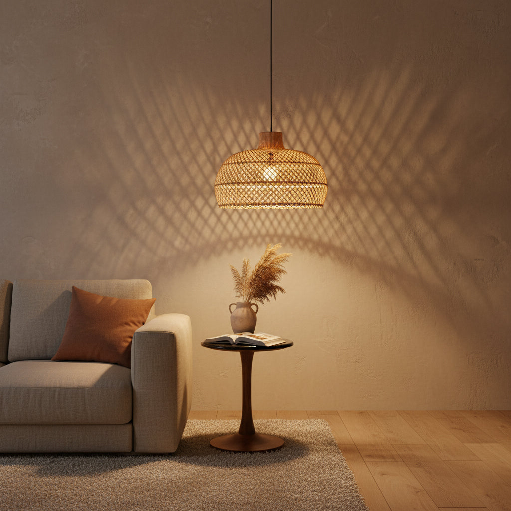 Suspension en rotin Maze naturelle -Ø 57x36 cm