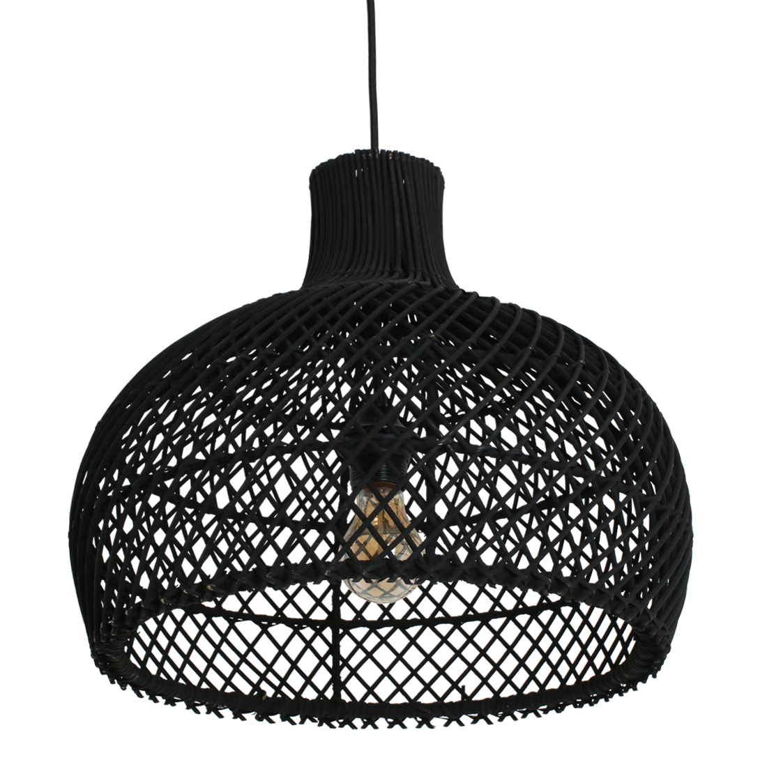 Suspension en rotin Maze zwart - Ø 42x36 cm