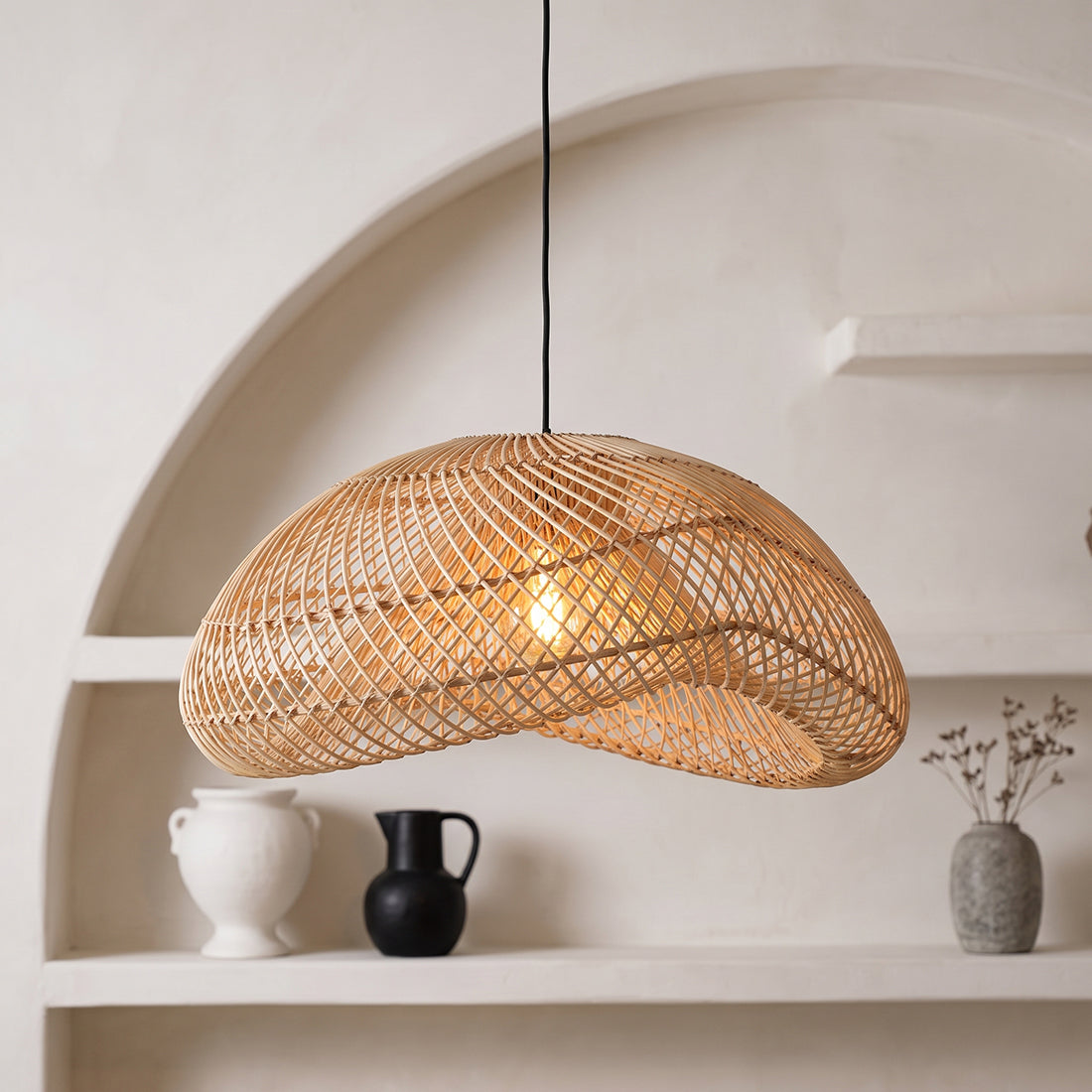Maze rotan hanglamp organic L -Ø 57x31 cm