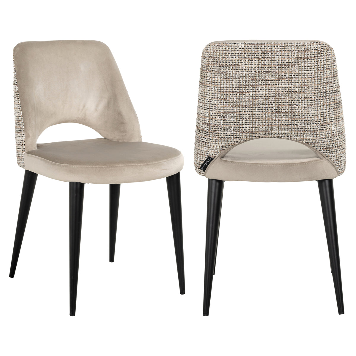 Dining chair Tabitha trendy nature fire retardant (Set of 2)