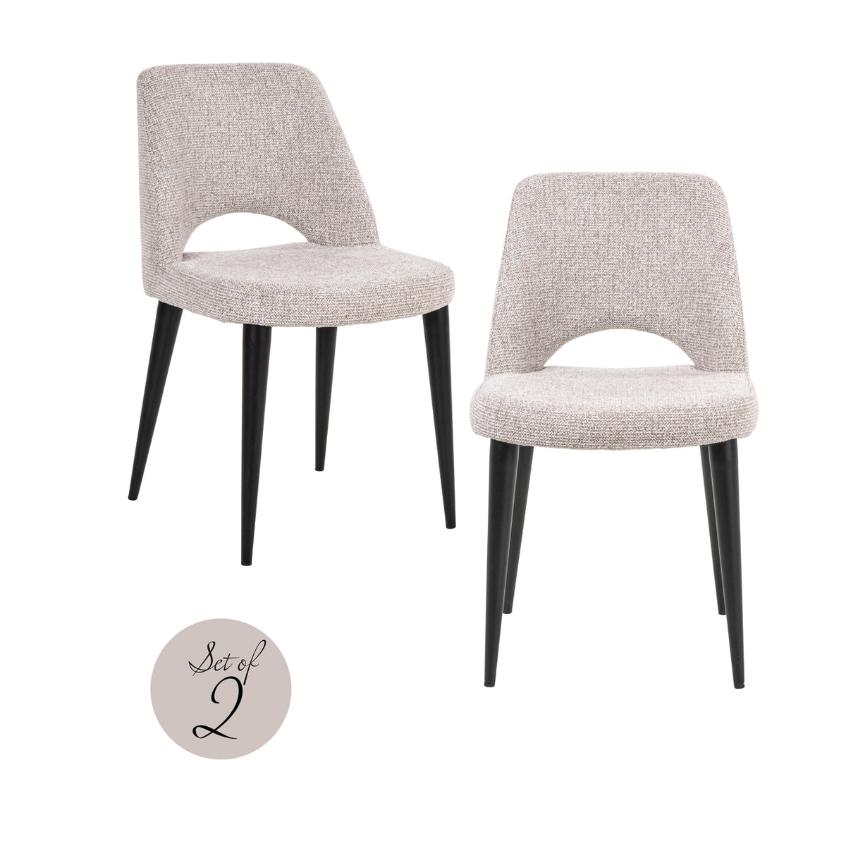 Eetkamerstoel Tabitha natural fancy fire retardant (Set of 2)