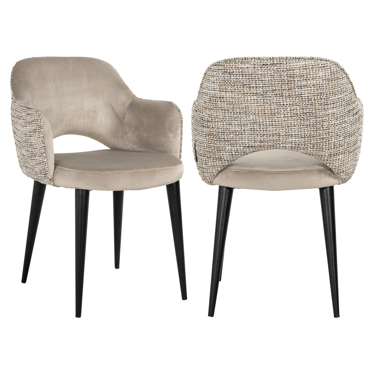 Eetkamerstoel Giovanna trendy nature / khaki velvet fire retardant