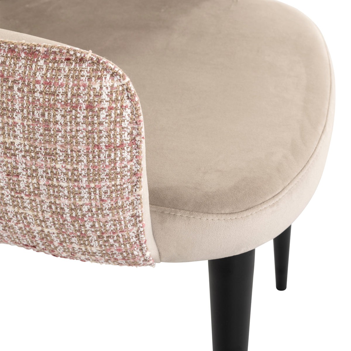 Dining chair Giovanna trendy rose / khaki velvet