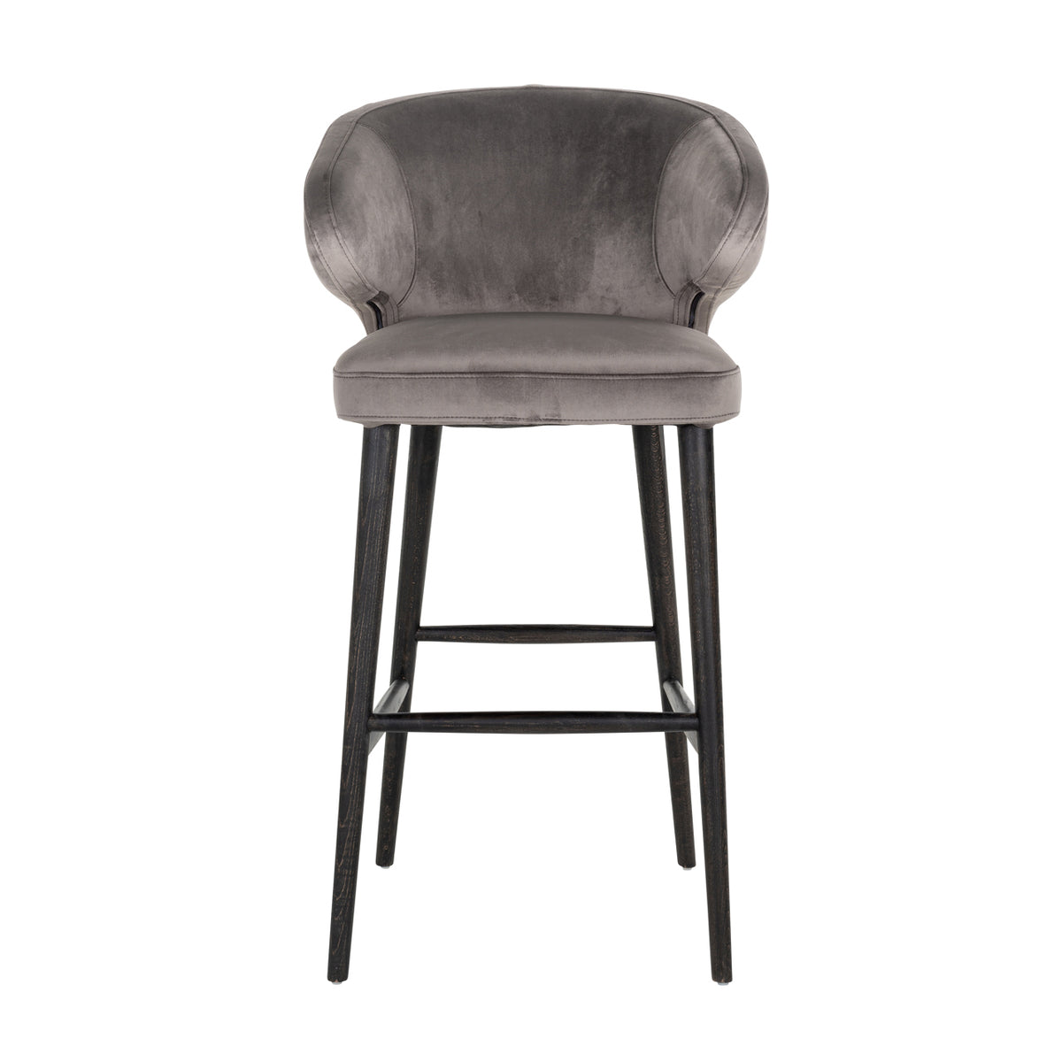Chaise de bar Indigo velvet stone