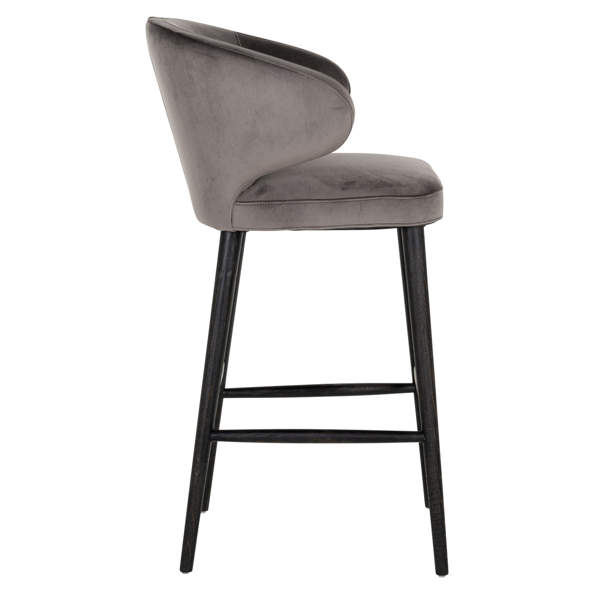 Chaise de bar Indigo velvet stone
