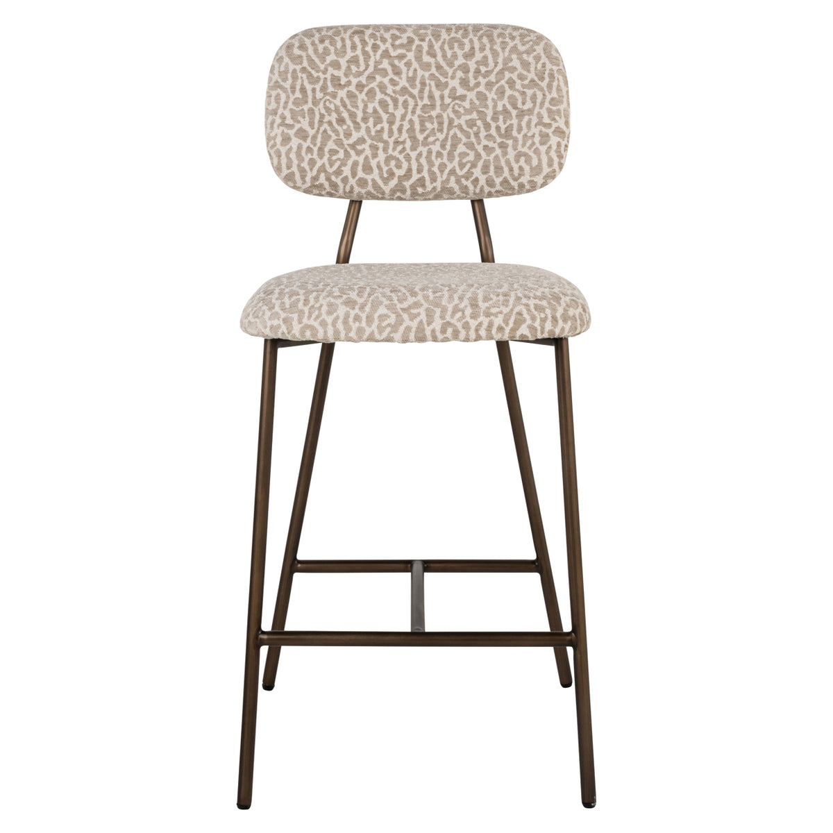 Tresenstuhl Xenia beige Leopard schwer entflammbar (Set aus 2)