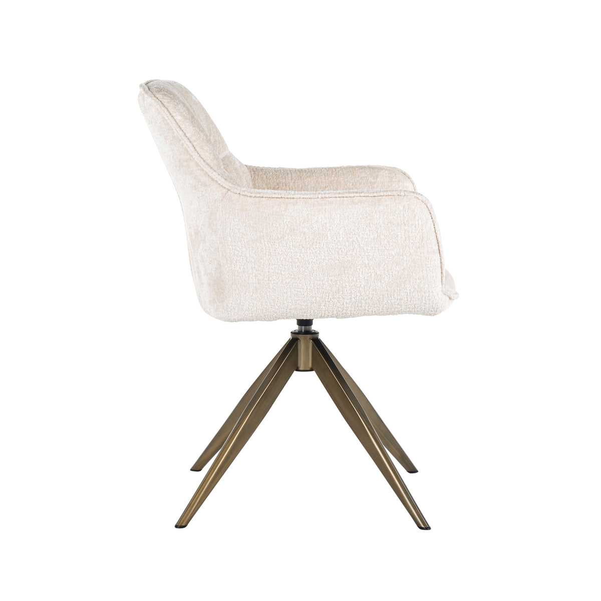 Dining chair Aline white chenille swivel fire retardant