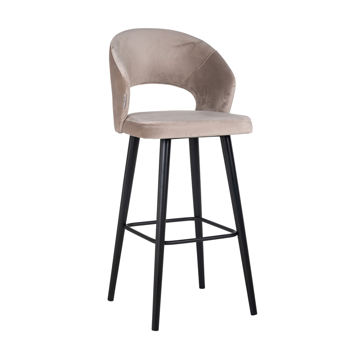 Savoy khaki velvet bar stool