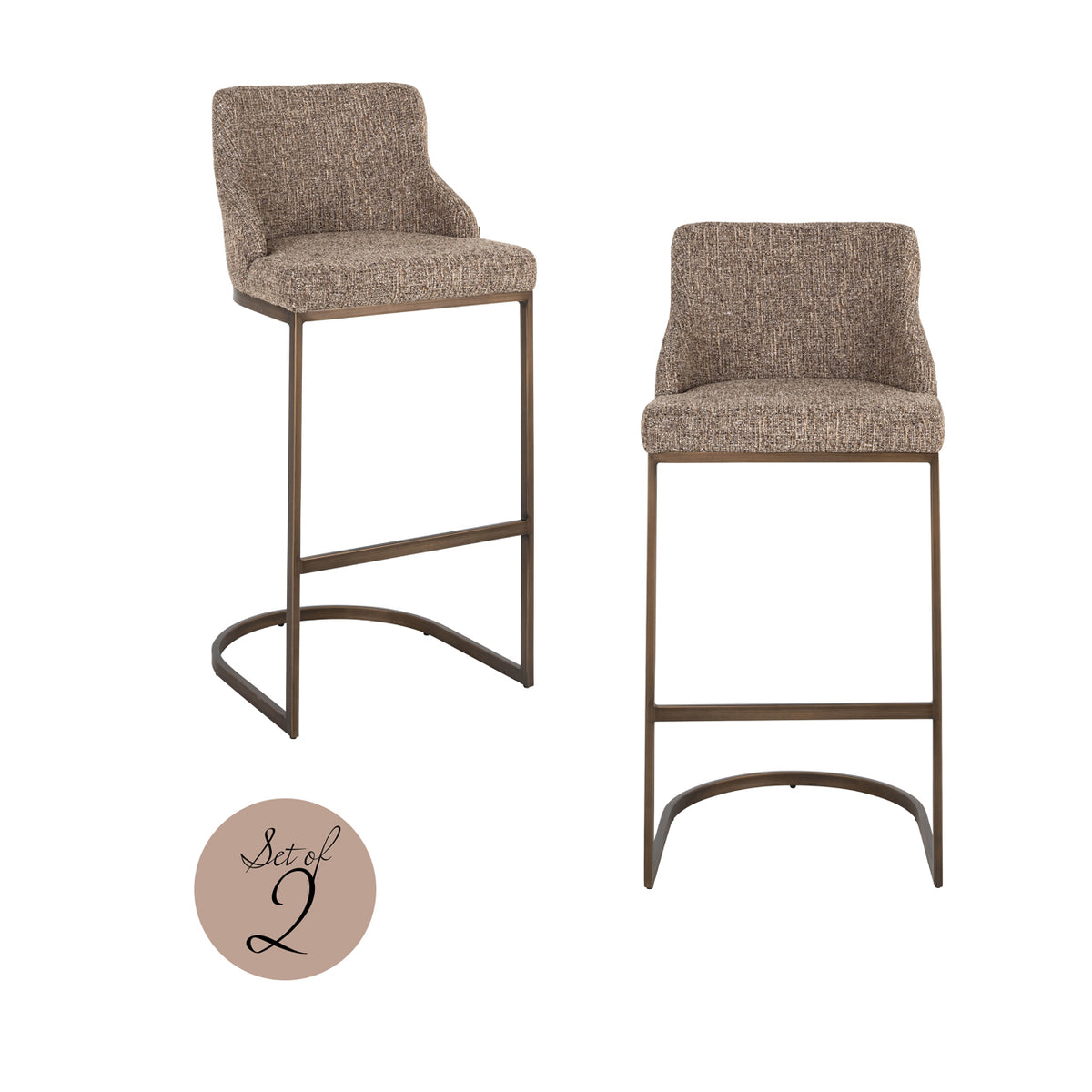 Bolton brown tweed bar stool (Set of 2)