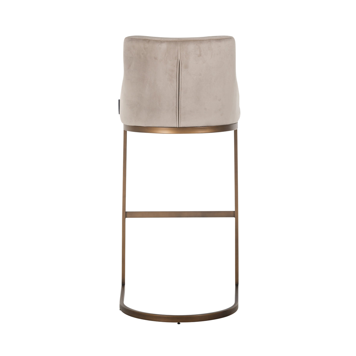 Tabouret de bar Bolton khaki velvet brushed gold ignifugé (Set of 2)