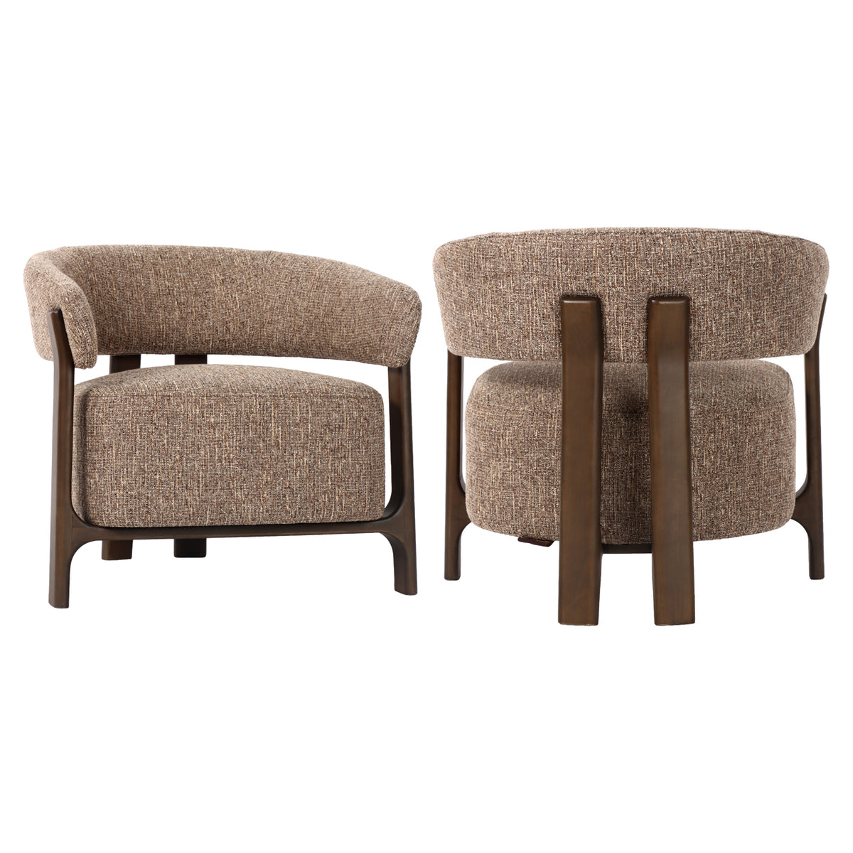 Lounge chair Dalara brown tweed
