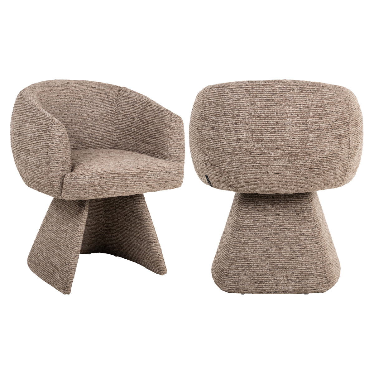 Quiriro mocca linear swivel dining chair