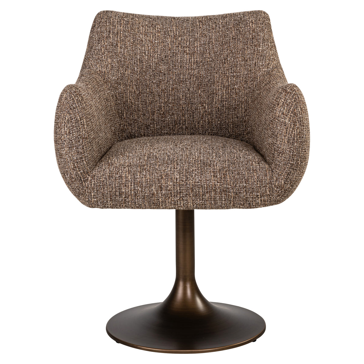 Aldo brown tweed swivel dining chair