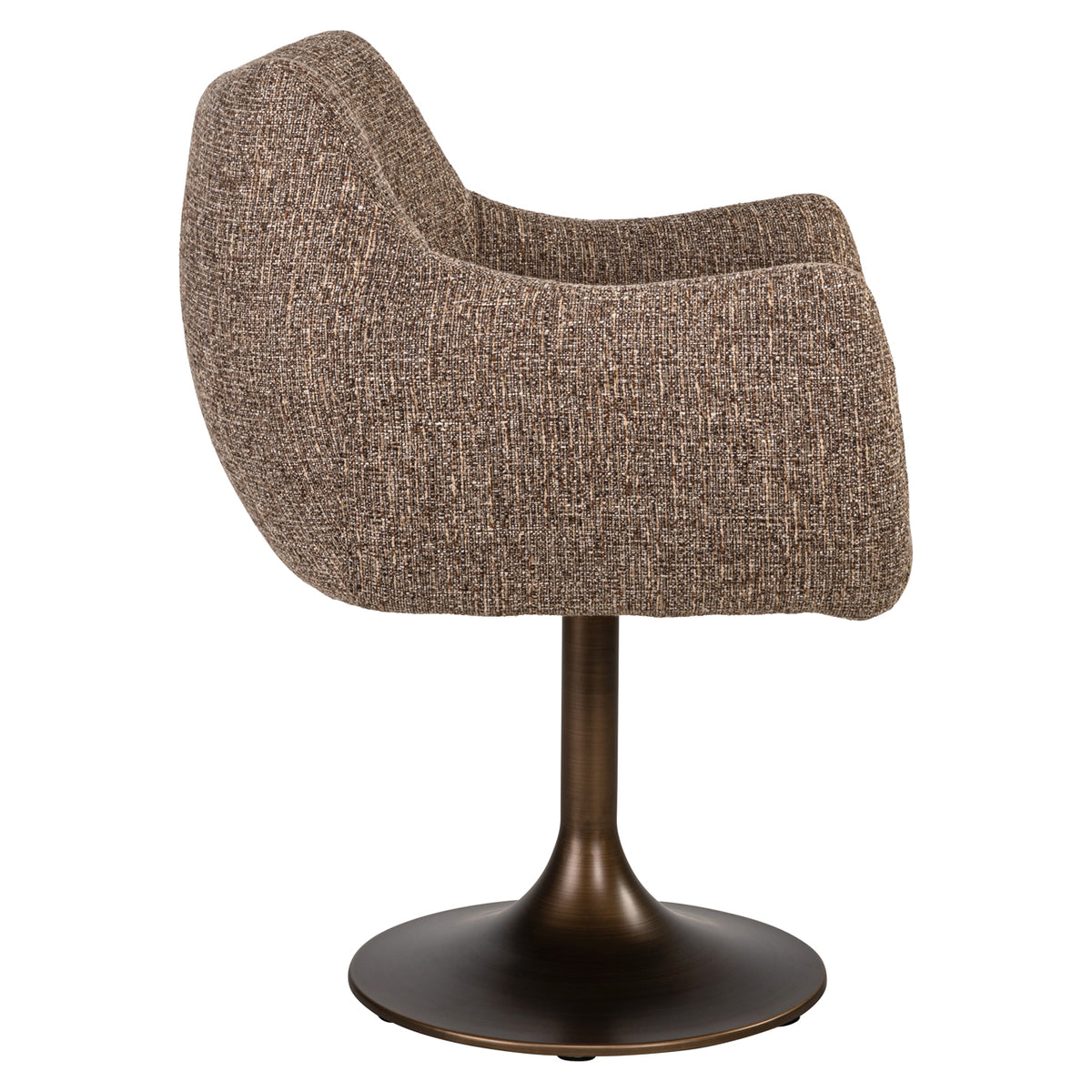 Aldo brown tweed swivel dining chair