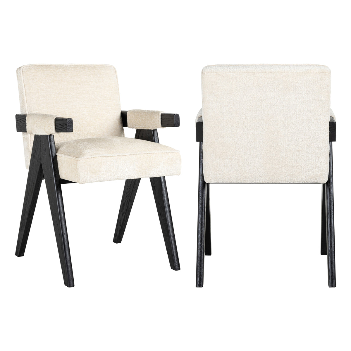Chaise de salle à manger Cooper chenille blanche