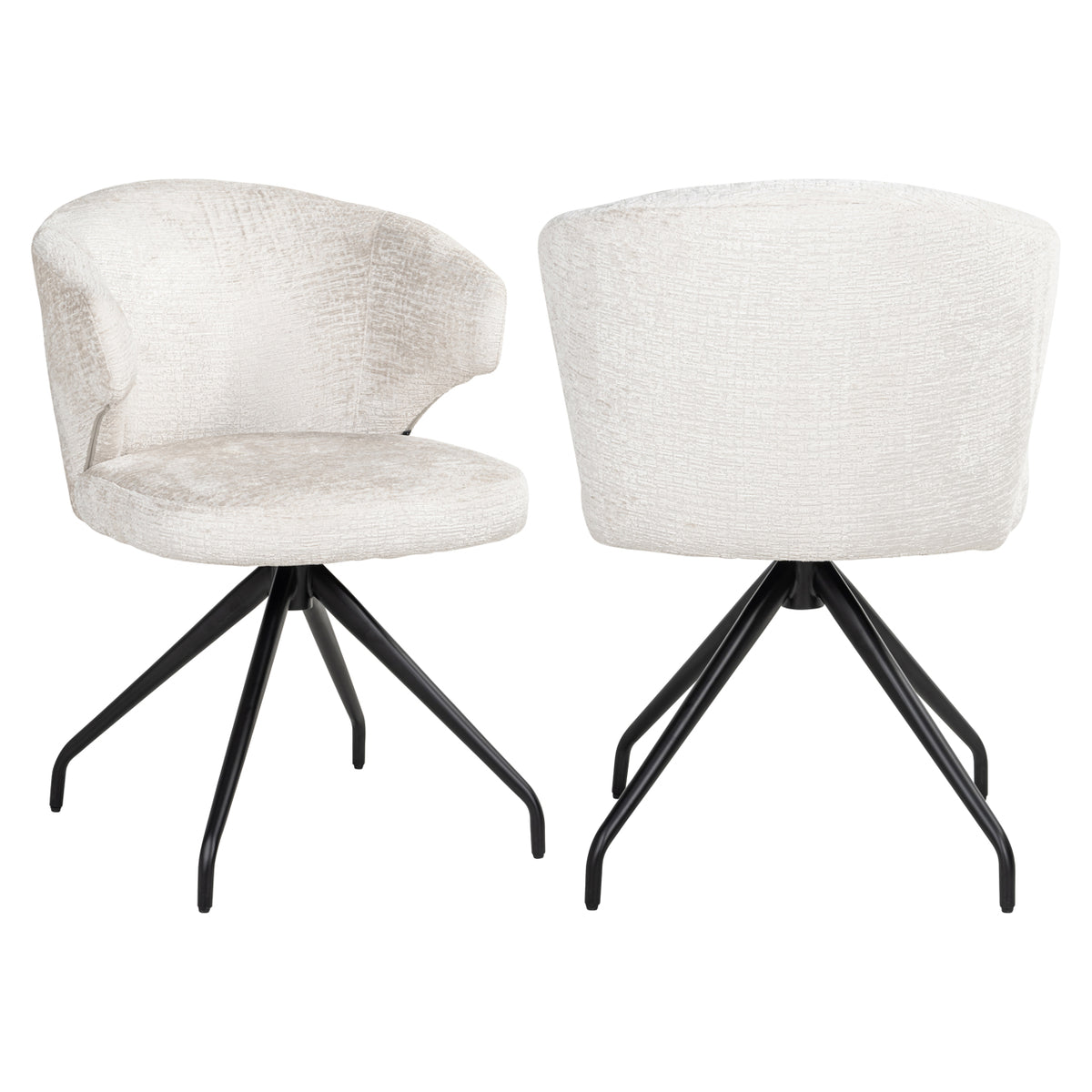 Chaise de salle à manger Milly cream fusion pivotante