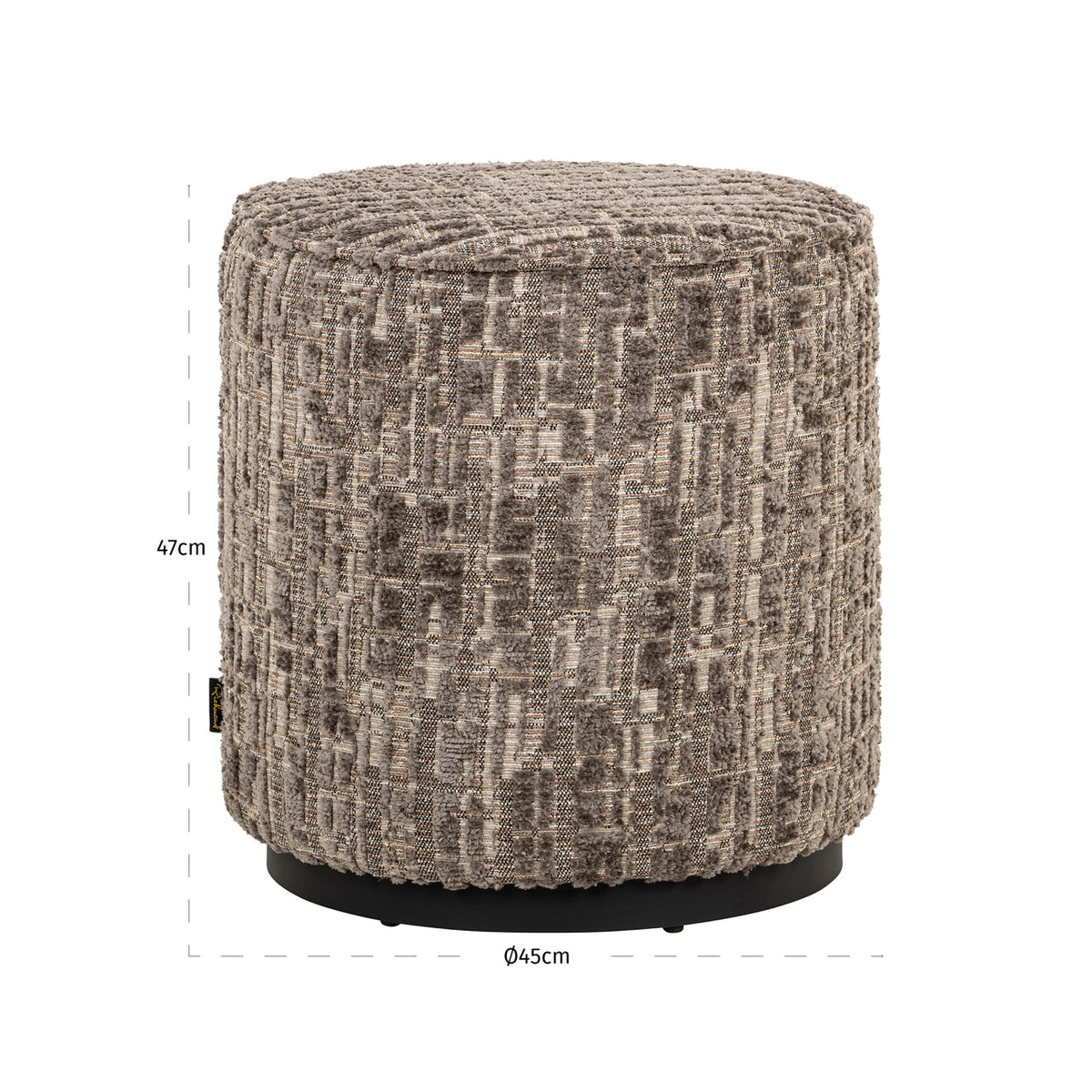 Pouf & Fußbank Lexie greige 45Ø
