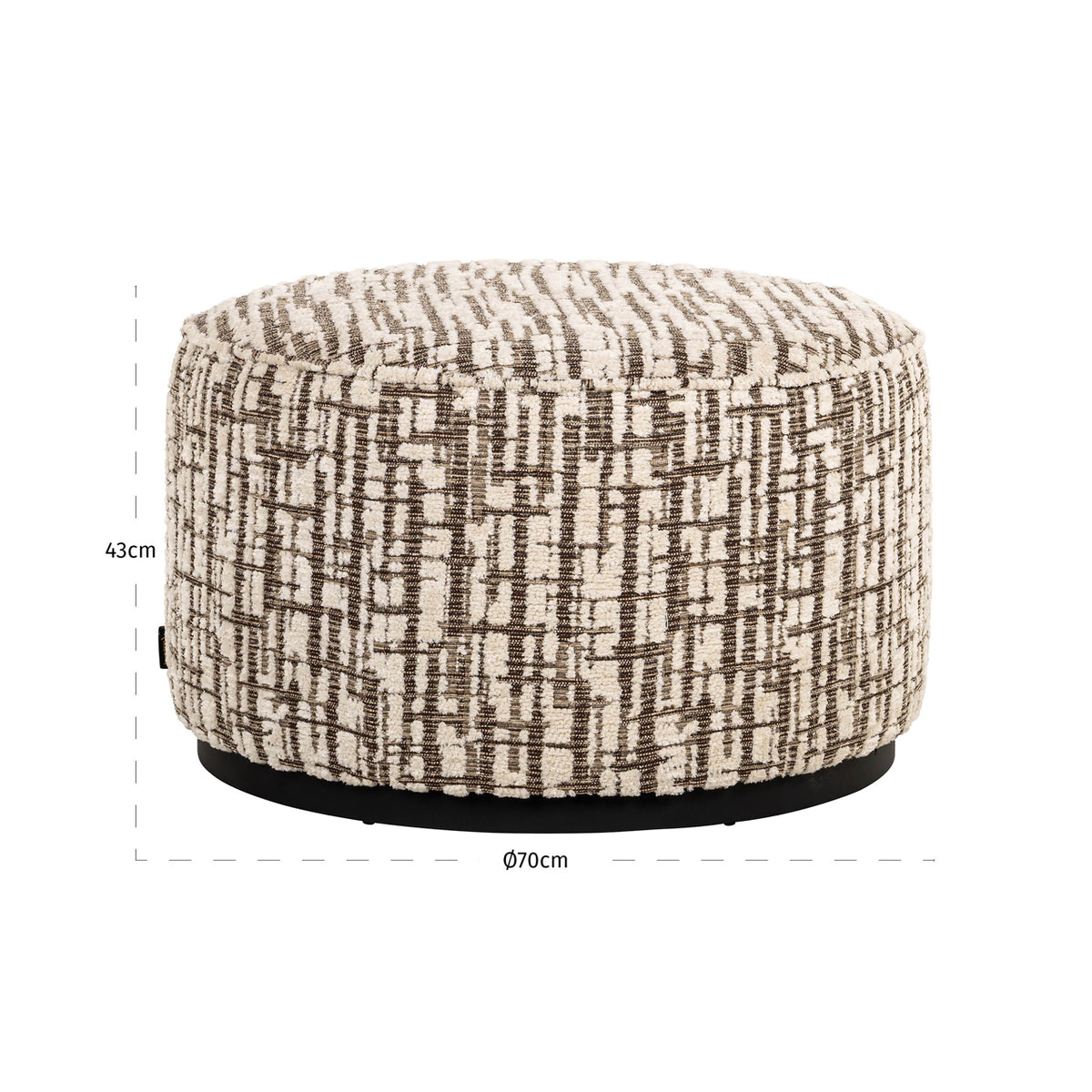 Pouf & Fußbank Lexie cream 70Ø
