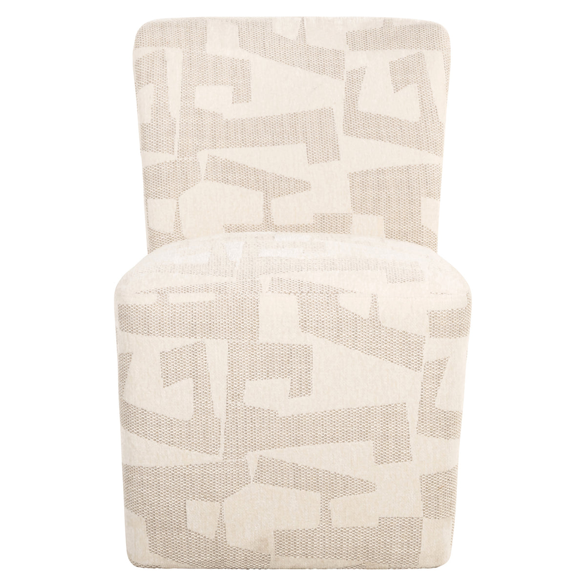 Esszimmerstuhl Lorain beige graffic mit Rollen