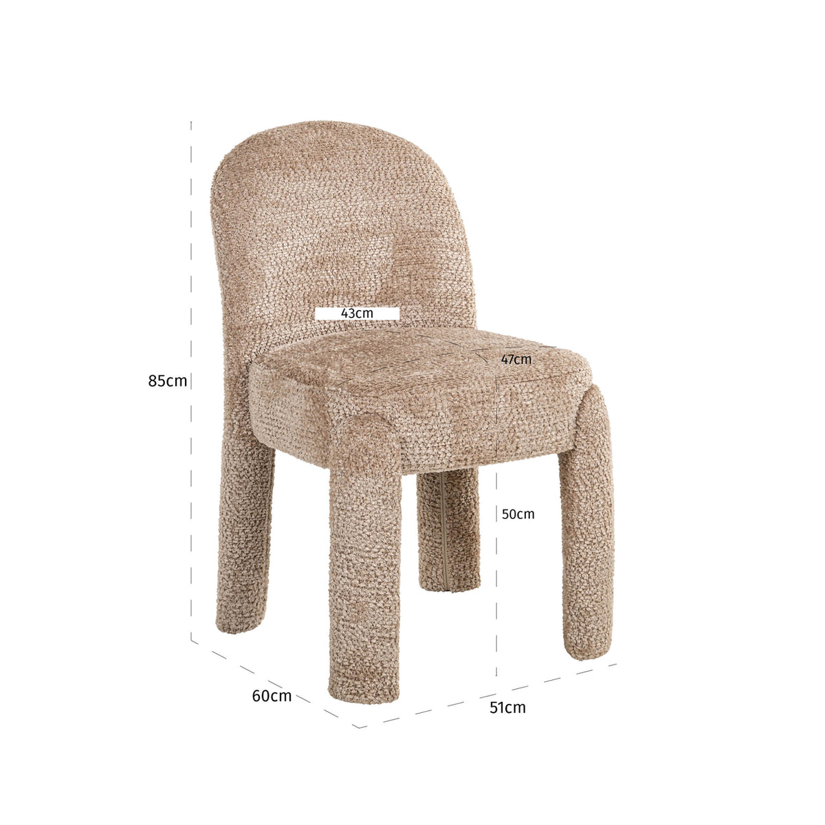 Dining chair Brandi lovely beige (Set of 2)