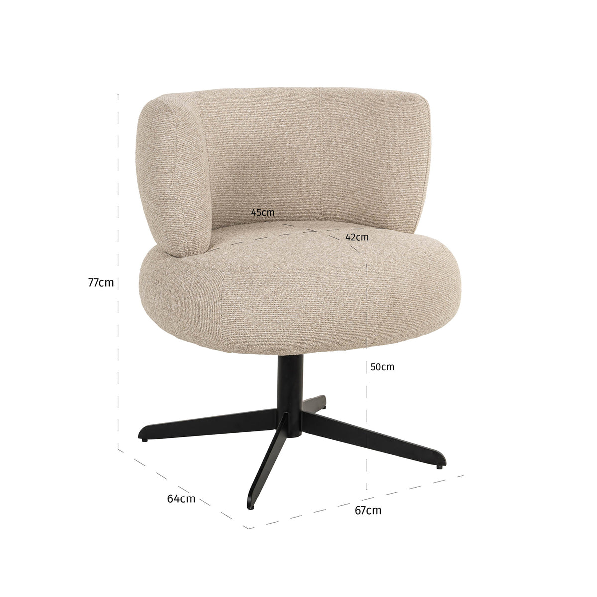 Chaise de salle à manger Alexis biscotti pivotante