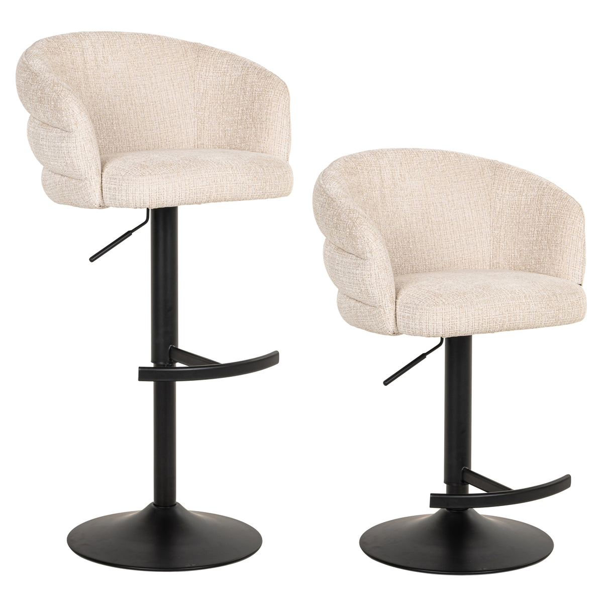 Bar stool Nikki niagara beige swivel fire retardant