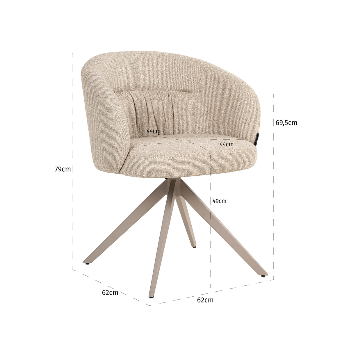 Chaise de salle à manger Olivia biscotti pivotante