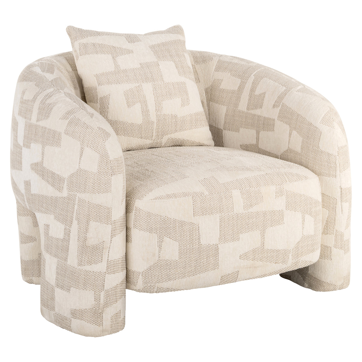 Lounge stoel Tuscany beige graffic