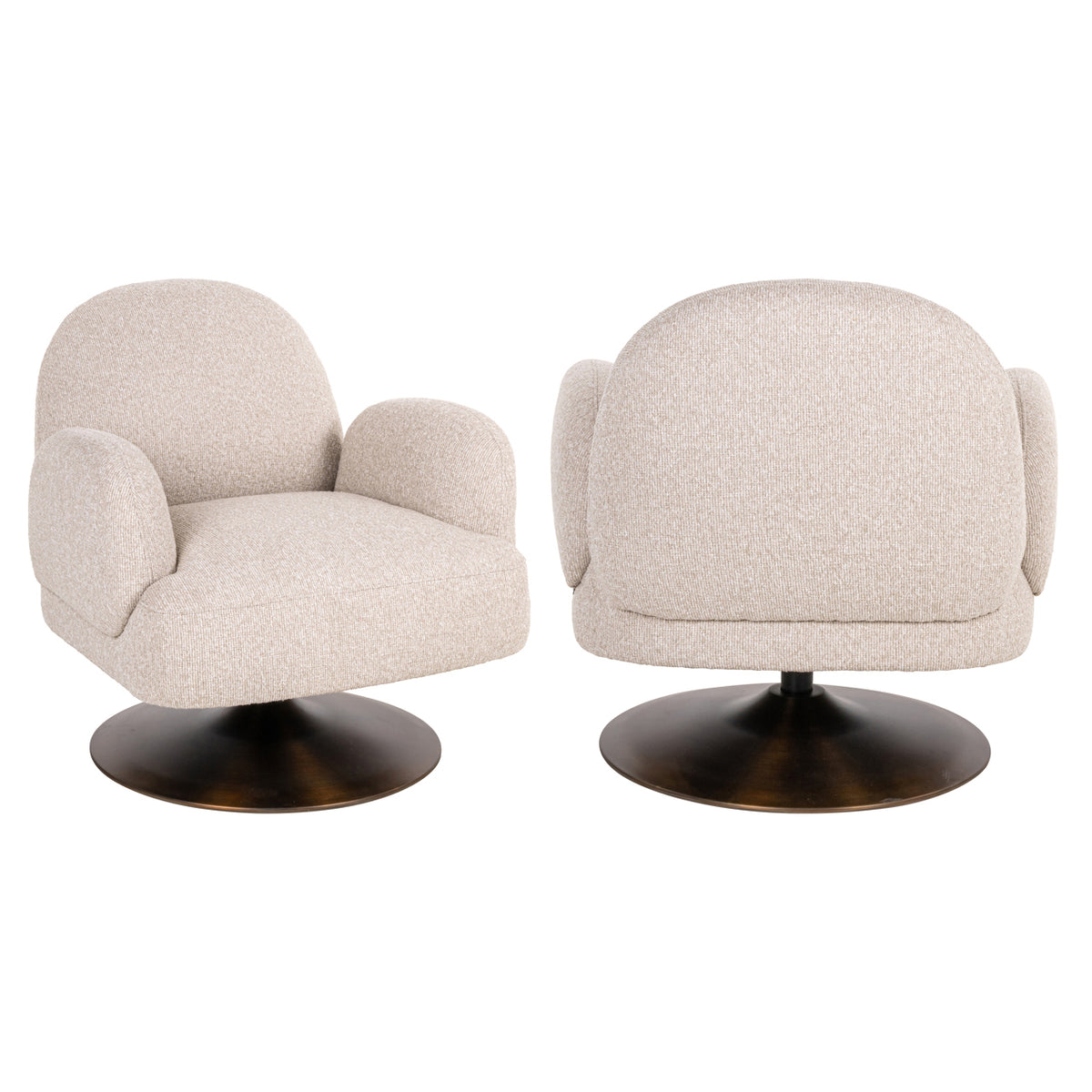 Fauteuil lounge Kagney biscotti pivotant
