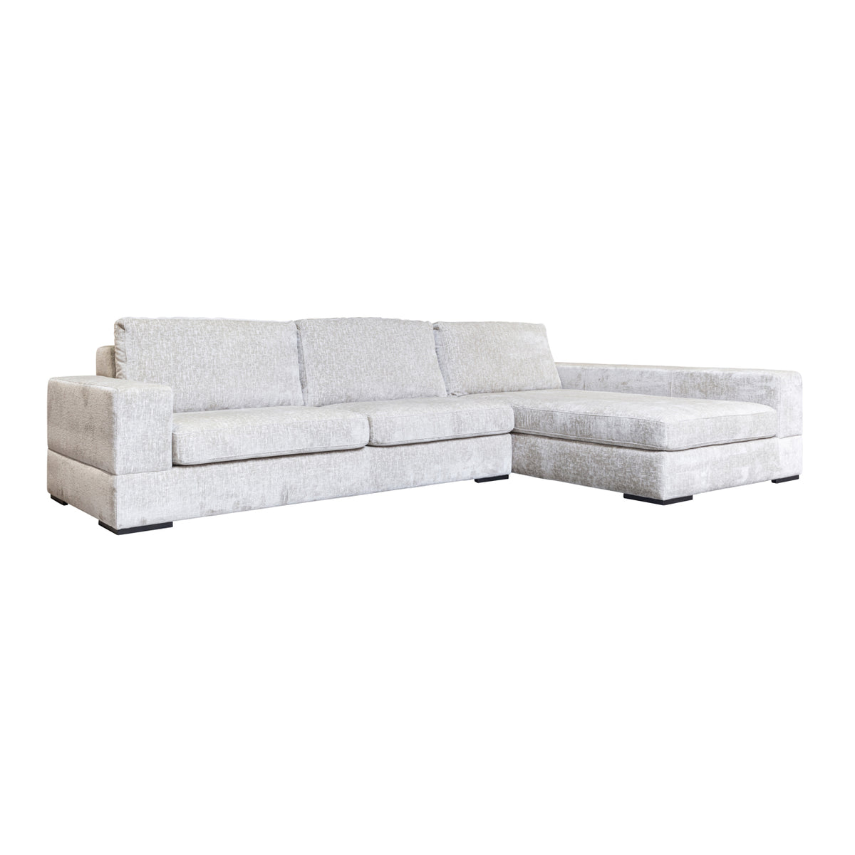 Bank Pasha pearl island 3-seater + lounge right fully upholstered
