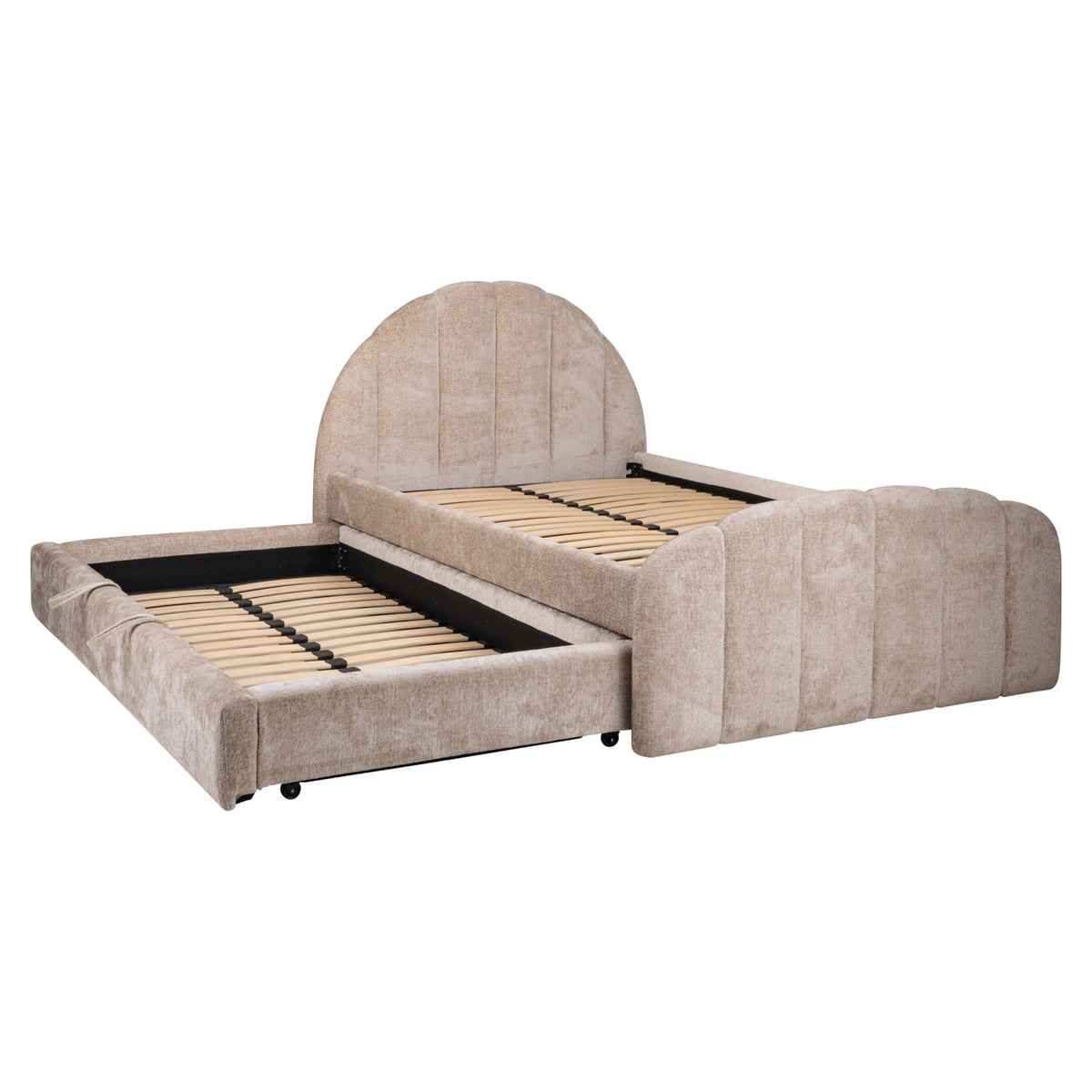 Bed Pixie clay chenille 120x200 with pull-out bed