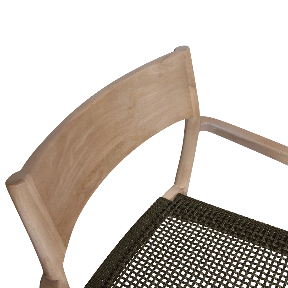 Chaise de jardin Freya en teck clair avec accoudoirs -Vert (set of 2)