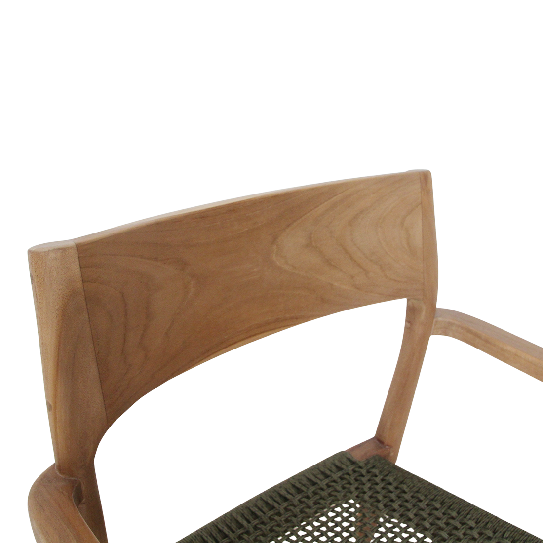 Freya dark teak garden chair with armrests -Green (set of 2)