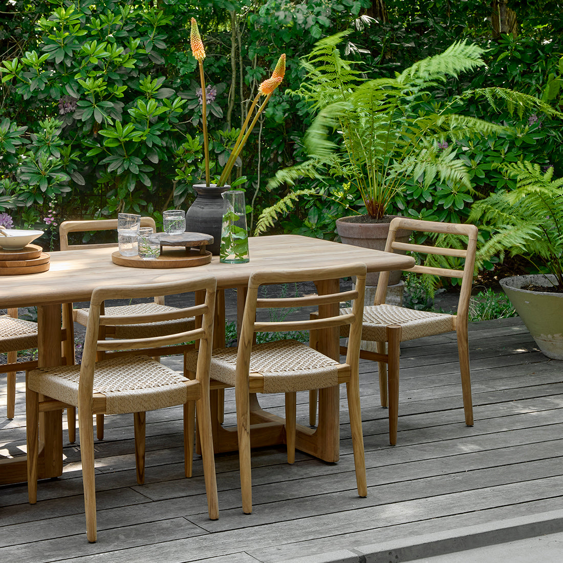 Verano teak tuinstoel met armleuning - Naturel (set of 2)
