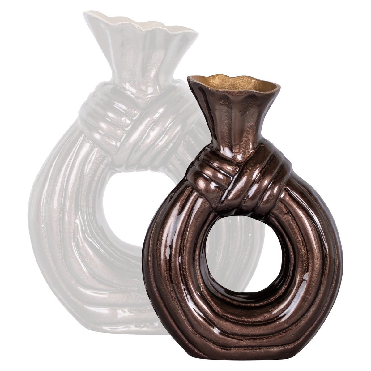 Vase Suen brun foncé petit