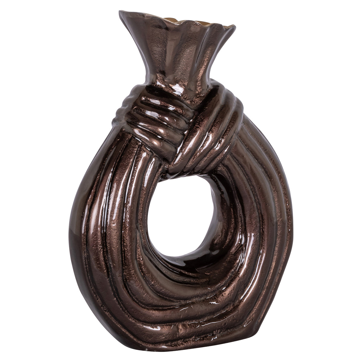 Vase Suen dunkelbraun groß