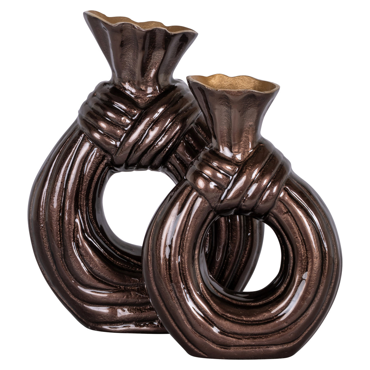Vase Suen brun foncé grand