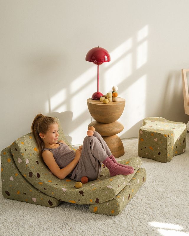 Wigiwama Terrazzo Cloud Pouf - Grün