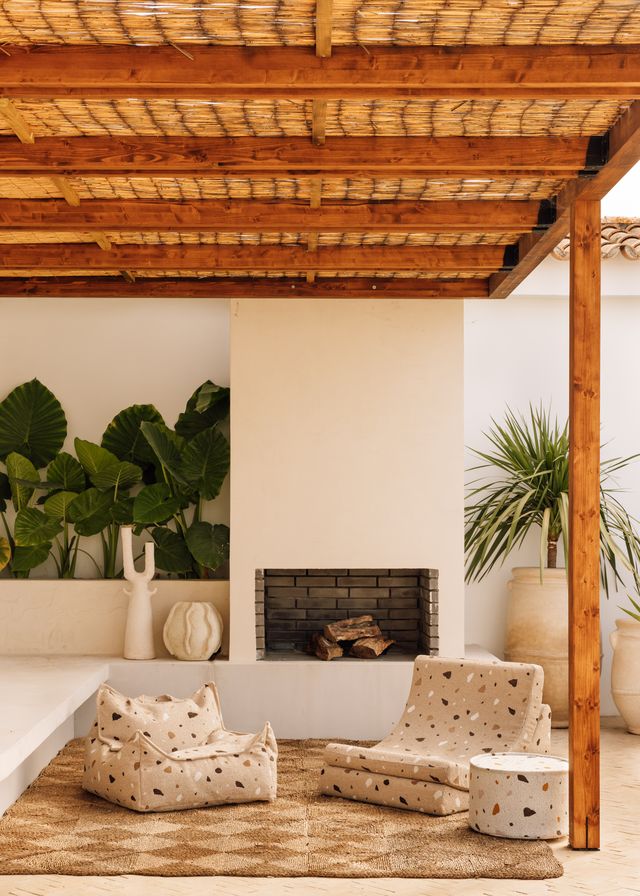 Terrazzo-Marmor-Pouf