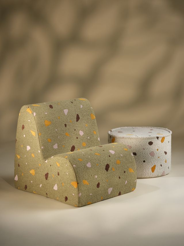 Terrazzo-Marmor-Pouf