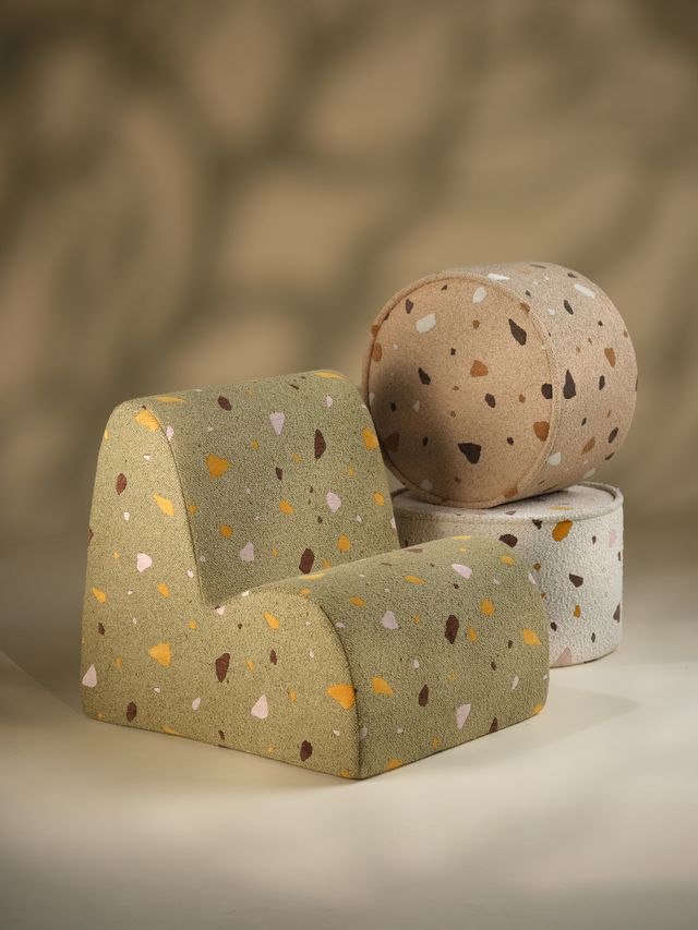 Terrazzo-Marmor-Pouf