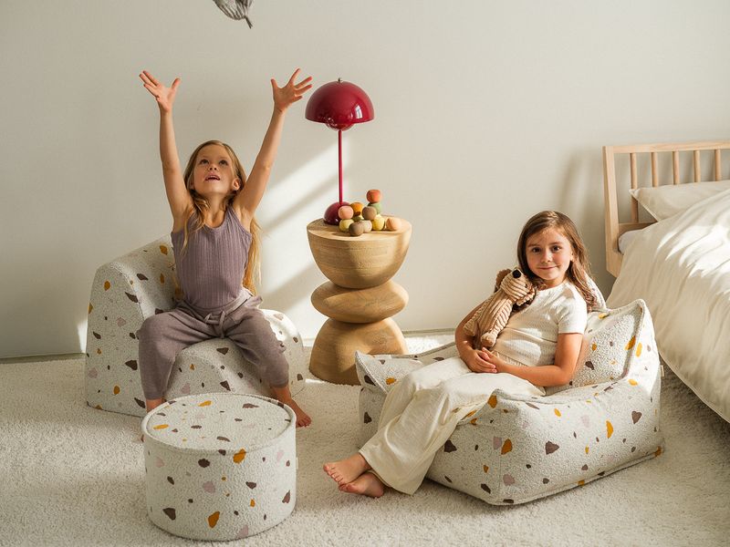 Terrazzo-Marmor-Pouf